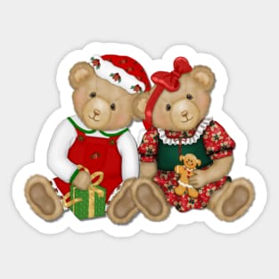 Teddy Bears Beary Merry Christmas Sticker